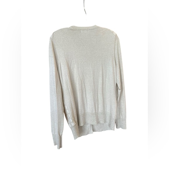 Charter Club Tan Cream Gold Cardigan Sweater Large Holiday Party - Picture 5 of 7